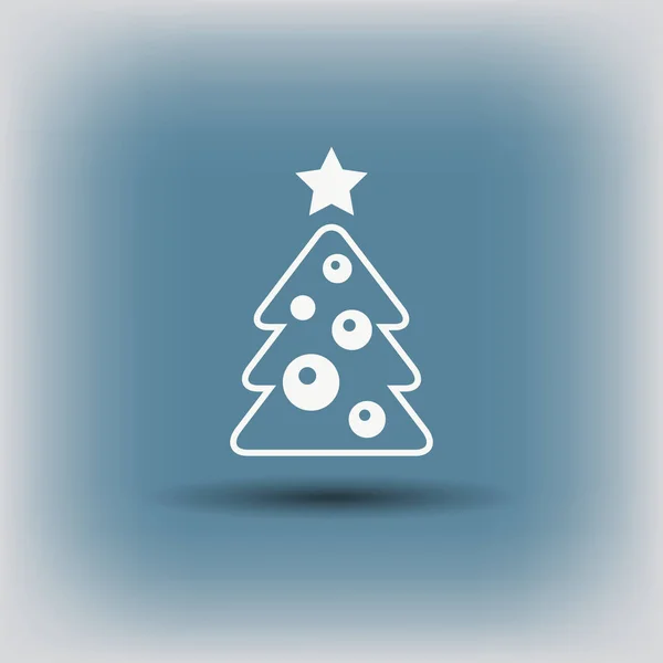 Pictograph van ingerichte moderne kerstboom — Stockvector