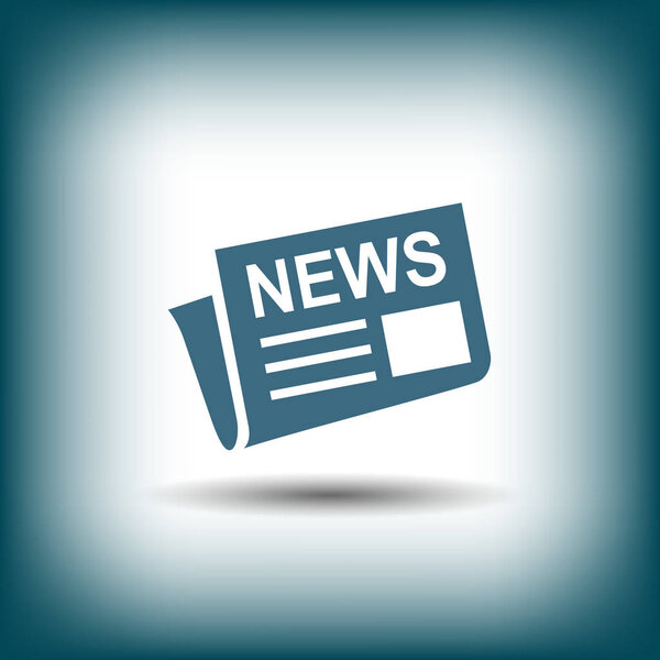 Flat icon of newspaper