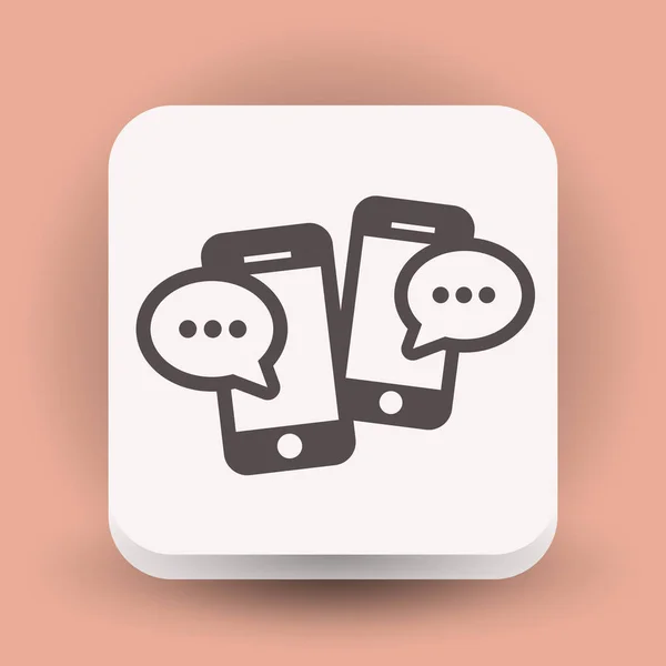 Piktogramm der Nachricht oder des Chats auf dem Smartphone. — Stockvektor