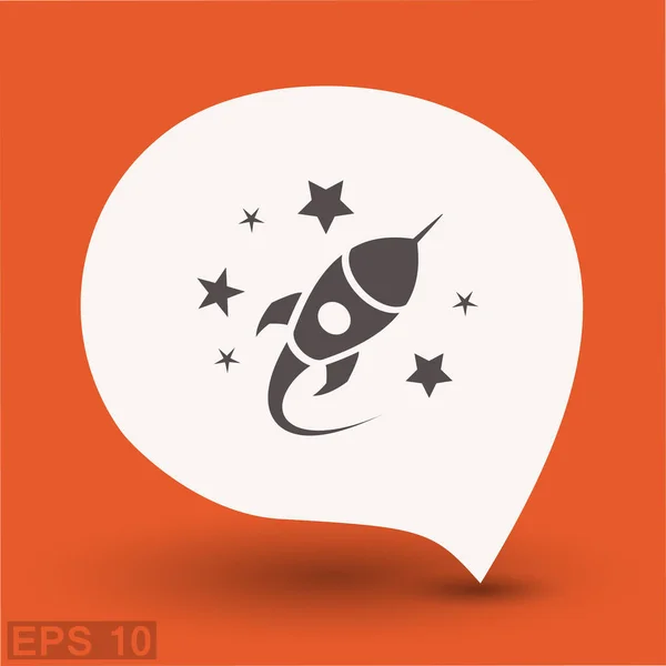 Het pictogram van de raket. illustratie voor ontwerp — Stockvector