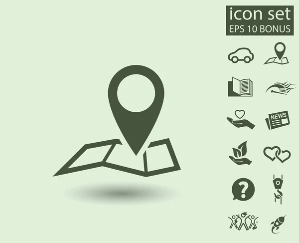 Pin op kaart icoon — Stockvector