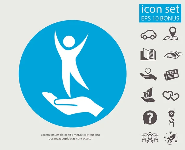 Pictogramme de succès personnes avec d'autres icônes Graphismes Vectoriels