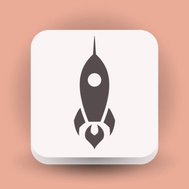 Roket simgesi. Gösterim amacıyla tasarım