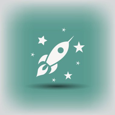 Roket simgesi. Gösterim amacıyla tasarım