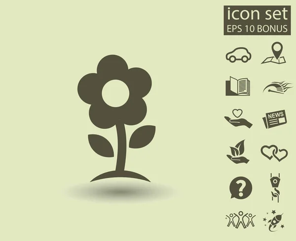 Pictograph van bloem pictogram — Stockvector