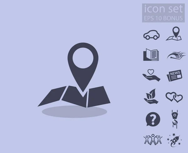 Pin en el icono de mapa — Archivo Imágenes Vectoriales