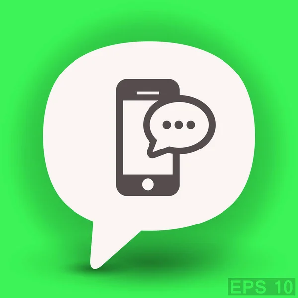 Pictograma de mensagem ou bate-papo no ícone do smartphone . — Vetor de Stock