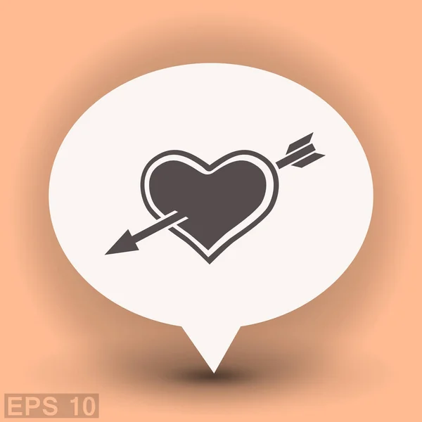 Εικονόγραμμα της καρδιάς με εικονίδιο βέλους — Διανυσματικό Αρχείο