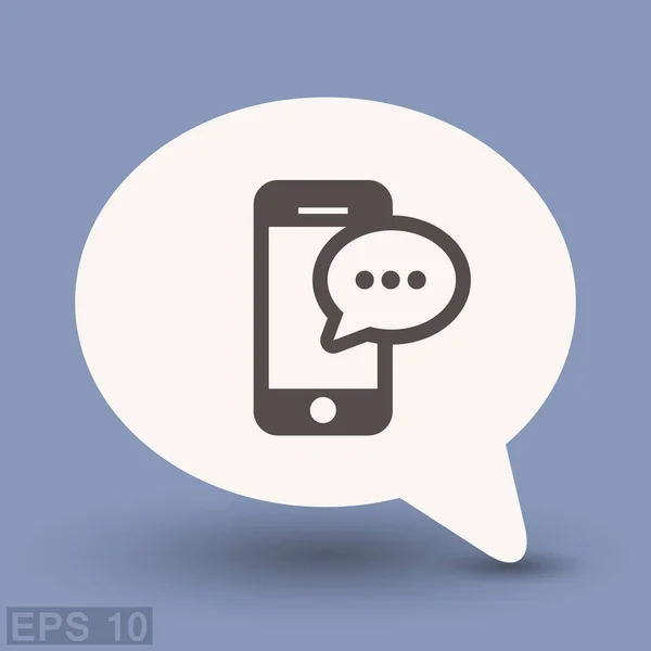 Pictograma de mensagem ou bate-papo no ícone do smartphone . — Vetor de Stock
