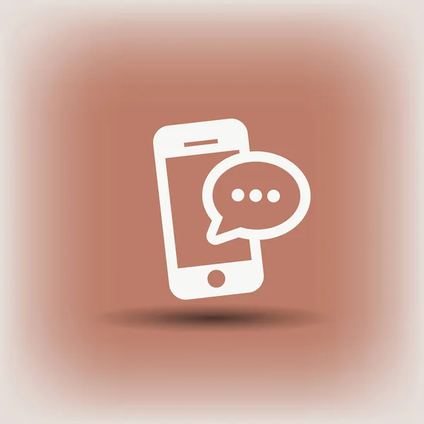 Pictogramme de message ou chat sur l'icône du smartphone . — Image vectorielle