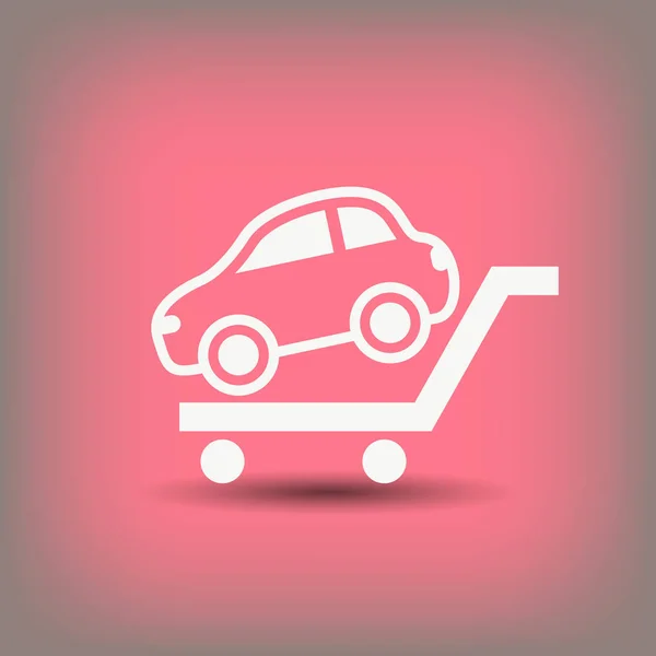 Car in cart icon — Stock Vector