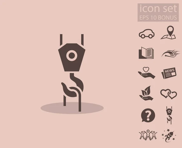 Ikona z jeřábového háku a další ikony — Stockový vektor