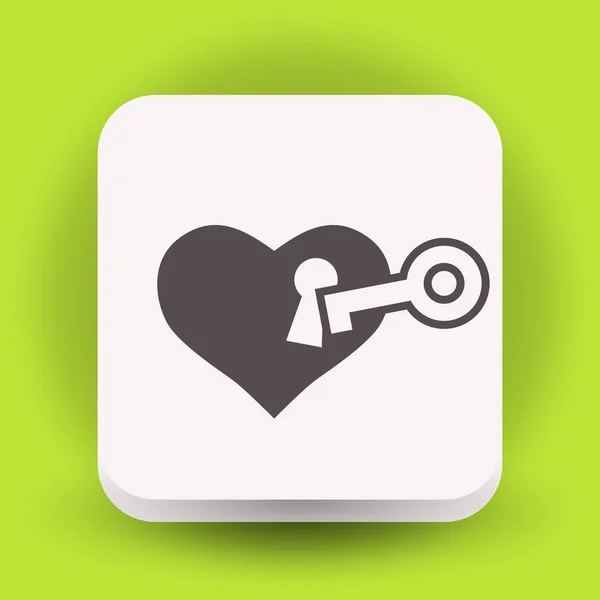 Srdce s ikonou klíče — Stockový vektor