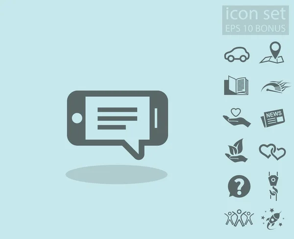 Pictograph of message or chat on smartphone icon. — Stock Vector