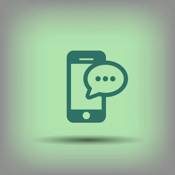 Pictogramme de message ou chat sur l'icône du smartphone . — Image vectorielle
