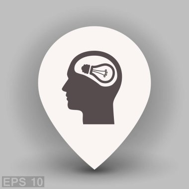 ampul ve kafa simgesi