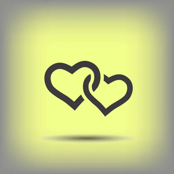 Ikona dvou srdcí — Stockový vektor