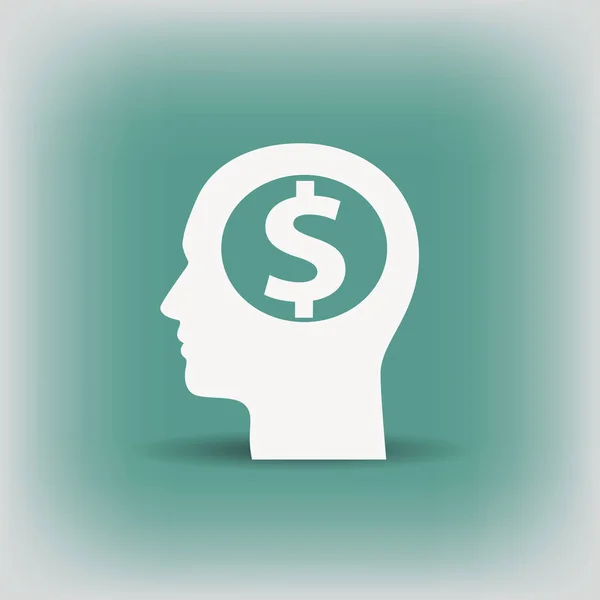 Pictograph pengar och huvud — Stock vektor