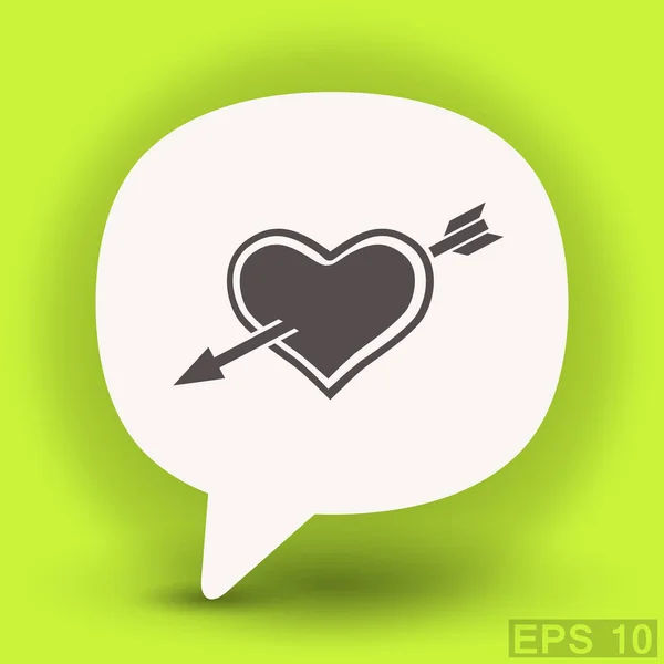 Piktogramm des Herzens mit Pfeil-Symbol — Stockvektor