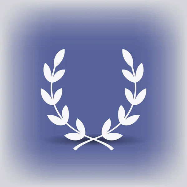 Laurel corona icono de diseño plano — Archivo Imágenes Vectoriales