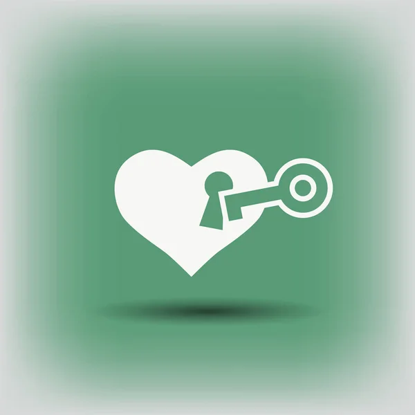 Serce z ikona klucz — Wektor stockowy