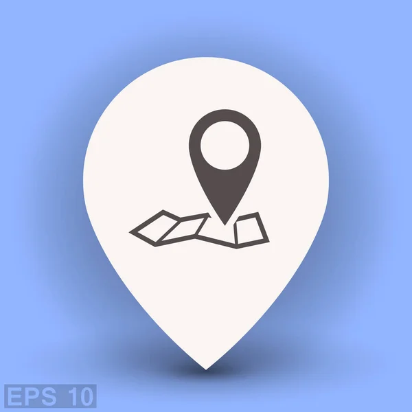 Pin en el icono de mapa Vector de stock