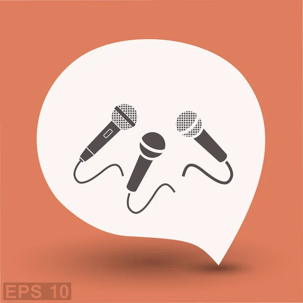 Pictograph of microphone icon — Stock Vector