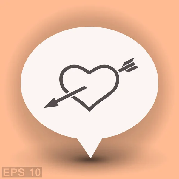Εικονόγραμμα της καρδιάς με βέλος — Διανυσματικό Αρχείο