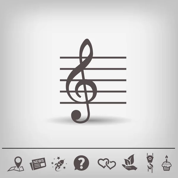 Pictograph of music key — Stock Vector