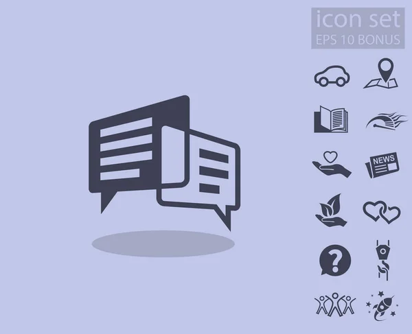 Ikona zprávy nebo chat a další ikony — Stockový vektor