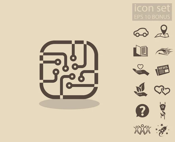Piktogram, ikona koncepcja obwodu drukowanego — Wektor stockowy
