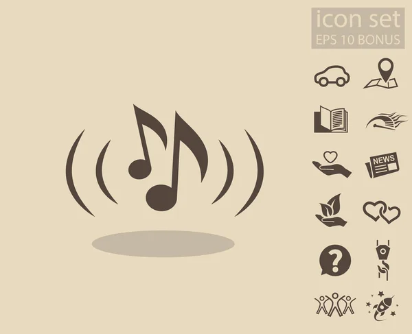 Zene jegyzetek ikon — Stock Vector