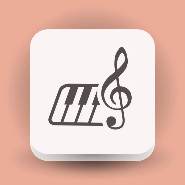 Піктограма музичного ключа і клавіатури — стоковий вектор