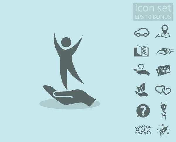 Pictograph of success people with other icons — Stock Vector