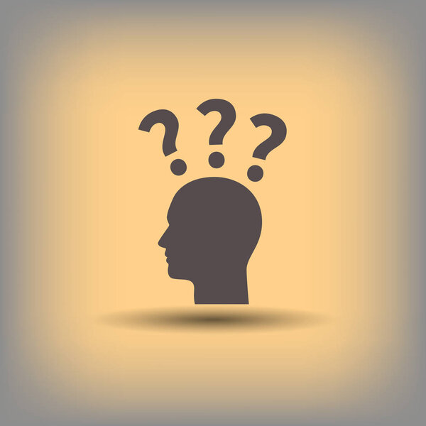 Пиктограф вопросительных знаков и человека
 