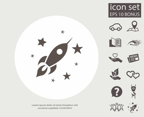 Pictografía de Rocket icono — Vector de stock