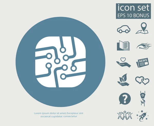 Pictograma do ícone conceito de placa de circuito —  Vetores de Stock