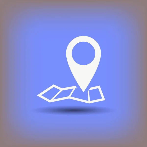 Broche sur l'icône de la carte — Image vectorielle