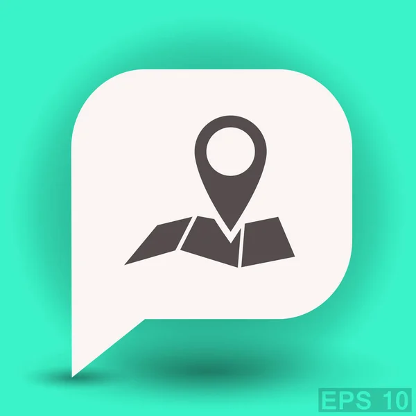 Pin en el icono de mapa — Vector de stock