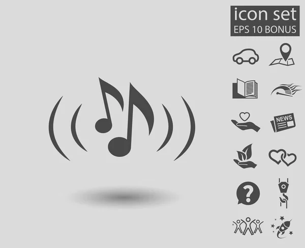 Hudební poznámek ikona — Stockový vektor