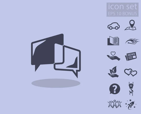 Pictograma de mensagem ou chat e outros ícones — Vetor de Stock