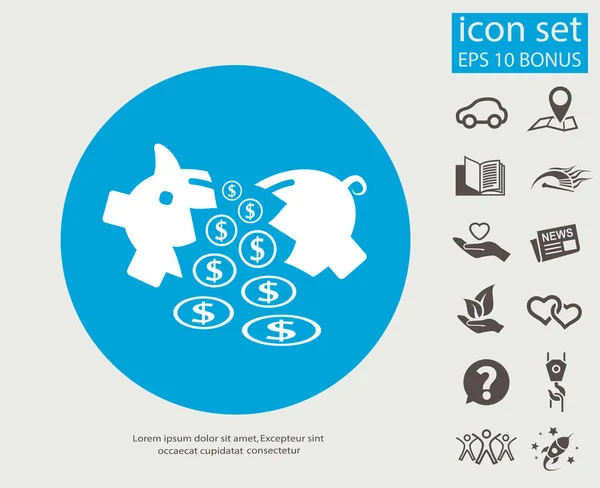 Pictogram spaarvarken — Stockvector