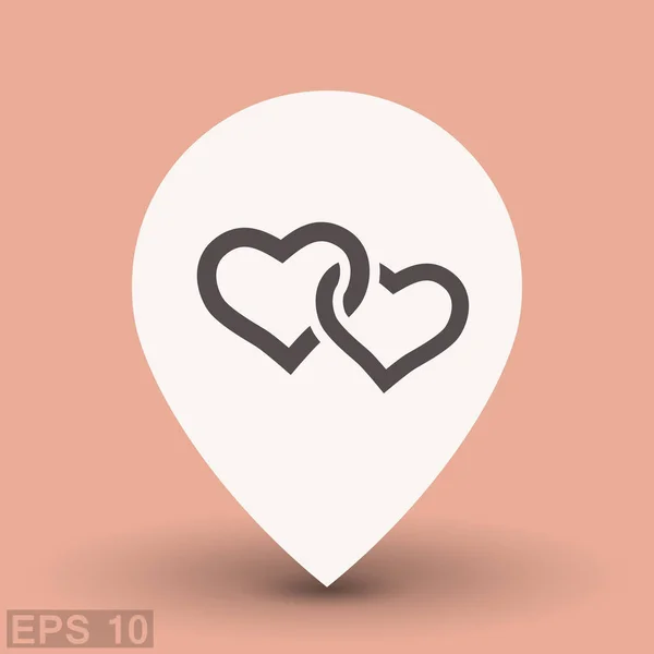 Εικονόγραμμα των δύο καρδιές — Διανυσματικό Αρχείο