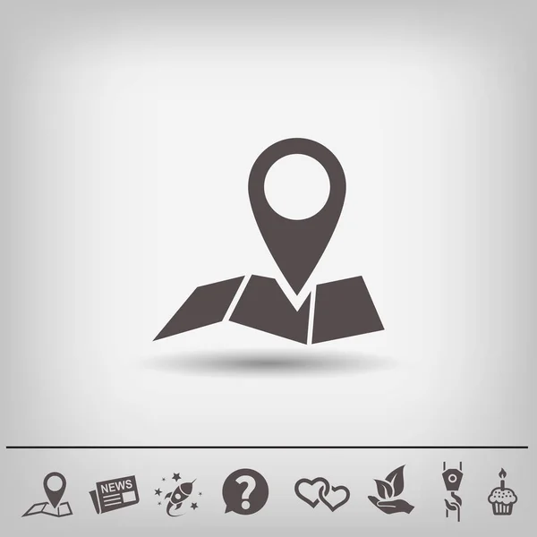 Pin en el icono de mapa — Vector de stock