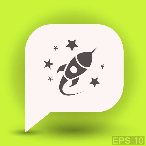 Pictograph of rocket icon — Stock Vector