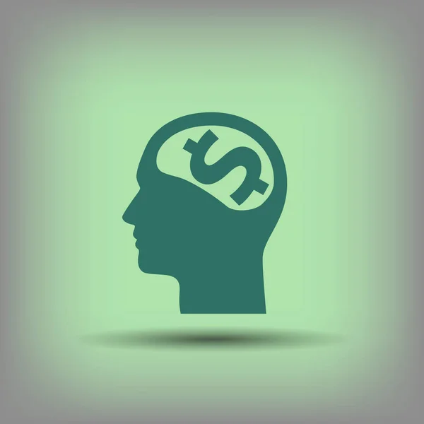 Pictograph of money in the head — Stock Vector