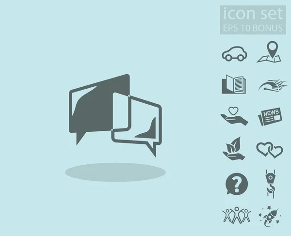 Pictogramme de message ou chat et autres icônes — Image vectorielle