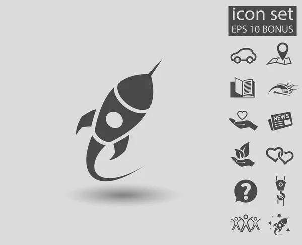 Ikona ikony raketa — Stockový vektor