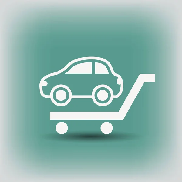 Car in cart icon — Stock Vector