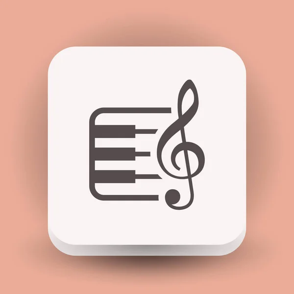 Pictograph of music key and keyboard — Stock Vector